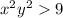  {x}^{2} + {y}^{2} > 9