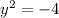  {y}^{2} = - 4