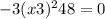  - 3(x + 3) {}^{2} + 48 = 0