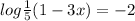  log\frac{1}{5}(1 - 3x) = - 2