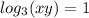  log_{3}(x + y) = 1