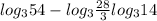  log_{3}54 - log_{3} \frac{28}{3} + log_{3}14