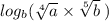  log_{b}( \sqrt[4]{a} \times \sqrt[5]{b} \: )