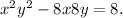  x^{2} + y^{2} - 8x + 8y = 8.