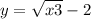  y = \sqrt{x + 3} - 2