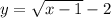  y = \sqrt{x - 1} - 2