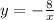  y = - \frac{8}{x} 