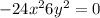 -24x^2 + 6y^2 = 0