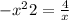 -x^{2} +2=\frac{4}{x}