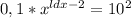 0,1*x^{ldx-2} =10^{2}