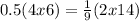 0.5(4x + 6) = \frac{1}{9} (2x + 14)