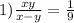 1) \frac{xy}{x - y} = \frac{1}{9} 