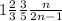 1+\frac{2}{3}+\frac{3}{5}++\frac{n}{2n-1}