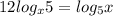 1 + 2 log_{x}5 = log_{5}x