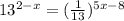 13^{2-x}=(\frac{1}{13})^{5x-8}
