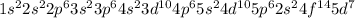 1s^22s^22p^63s^23p^64s^23d^{10}4p^65s^2 4d^{10} 5p^62s^24f^{14}5d^7