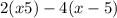 2(x + 5) - 4(x - 5)