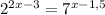 2^{2x-3}=7^{x-1,5}