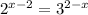 2^{x-2} =3^{2-x}