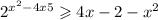 2 ^{x^2 - 4x + 5} \geqslant 4x - 2 - x {}^{2} 