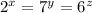 2 {}^{x} = 7 {}^{y} = 6 {}^{z} 