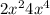2 {x}^{2} +4 {x}^{4} 