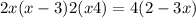 2x(x - 3) + 2(x + 4) = 4(2 - 3x)