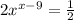 2x^{x-9} =\frac{1}{2}