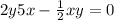 2y + 5x - \frac{1}{2} xy = 0