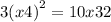 3(x + 4 {)}^{2} = 10x + 32