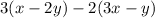 3(x - 2y) - 2(3x - y)