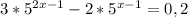 3*5^{2x-1} -2*5^{x-1} =0,2