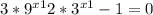 3*9^{x+1}+2*3^{x+1} -1 =0