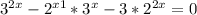 3^{2x} - 2 ^{x+1} *3^{x} - 3*2^{2x} = 0