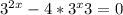 3^{2x} - 4*3^{x} +3=0