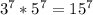 3^{7}* 5^{7} = 15^{7}