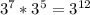 3^{7} * 3^{5} = 3^{12}