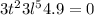 3 {t}^{2} + 3 {l}^{5} + 4.9 = 0