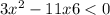 3 {x}^{2} - 11x + 6 < 0