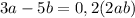 3a-5b = 0,2(2a+b)