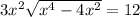 3x^{2} + \sqrt{ {x}^{4} - 4x^{2} } = 12