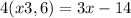 4(x+3,6)=3x-14