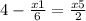 4 - \frac{x + 1}{6} = \frac{ x + 5}{2} 