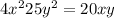 4x^{2} + 25 {y}^{2} = 20xy