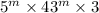 5 {}^{m } \times 4 + 3 {}^{m} \times 3