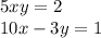 5x + y = 2 \\ 10x - 3y = 1