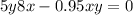 5y + 8x - 0.95xy = 0