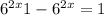 6^{2x}+1-6^{2x}=1