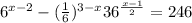 6^{x-2} - (\frac{1}{6} )^{3-x} + 36^{\frac{x-1}{2}} = 246