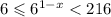 6 \leqslant 6 ^{1 - x} < 216